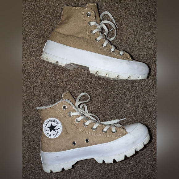 Converse Tan Lugged Platform High Tops - Picture 3 of 7